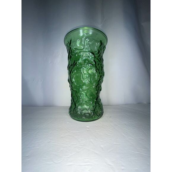 Oversized Green Crinkle Glass Vase vtg Large 11 inches Wavy Texture EO Brody HTF - Picture 13 of 16